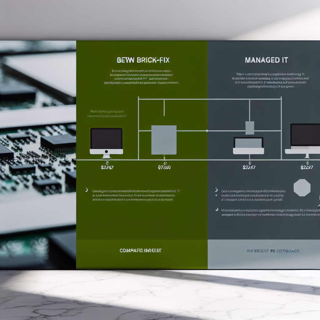 Comparison chart showing break-fix vs managed IT costs for Largo businesses