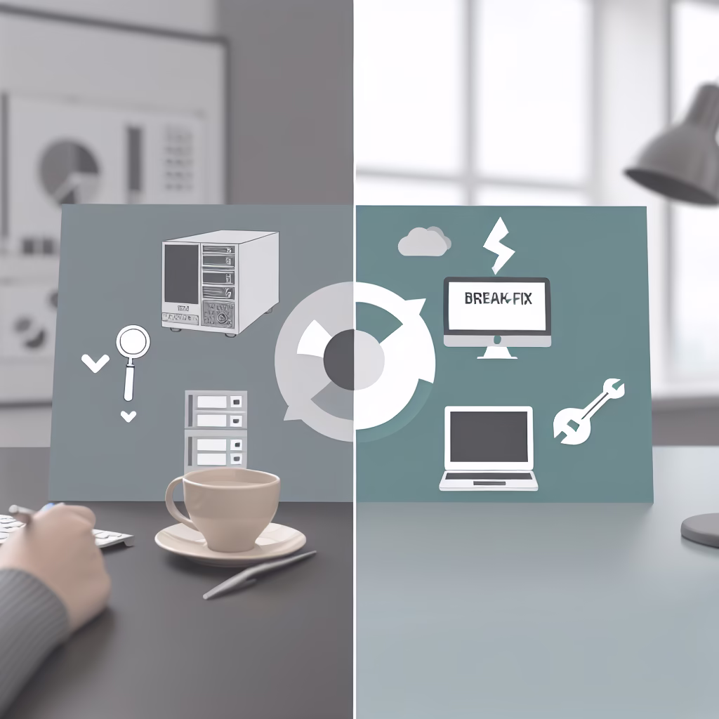 Break-fix vs managed IT services cost comparison chart for Ruskin businesses