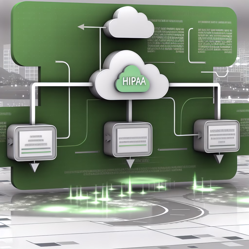 Cloud infrastructure diagram showing HIPAA-compliant data flow for Dover businesses