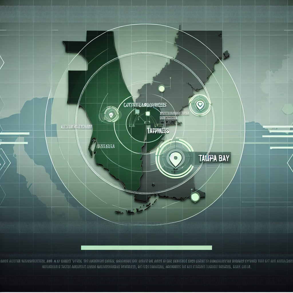 Cybersecurity threat map showing attack vectors targeting Tampa Bay businesses
