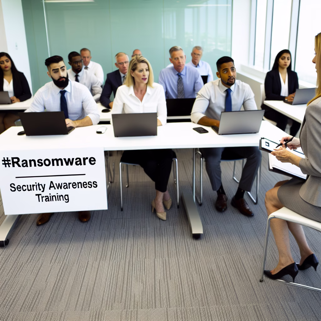 Employee security awareness training session preventing ransomware for Wesley Chapel businesses