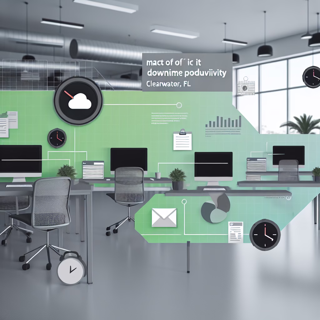 IT downtime productivity impact infographic for Clearwater businesses
