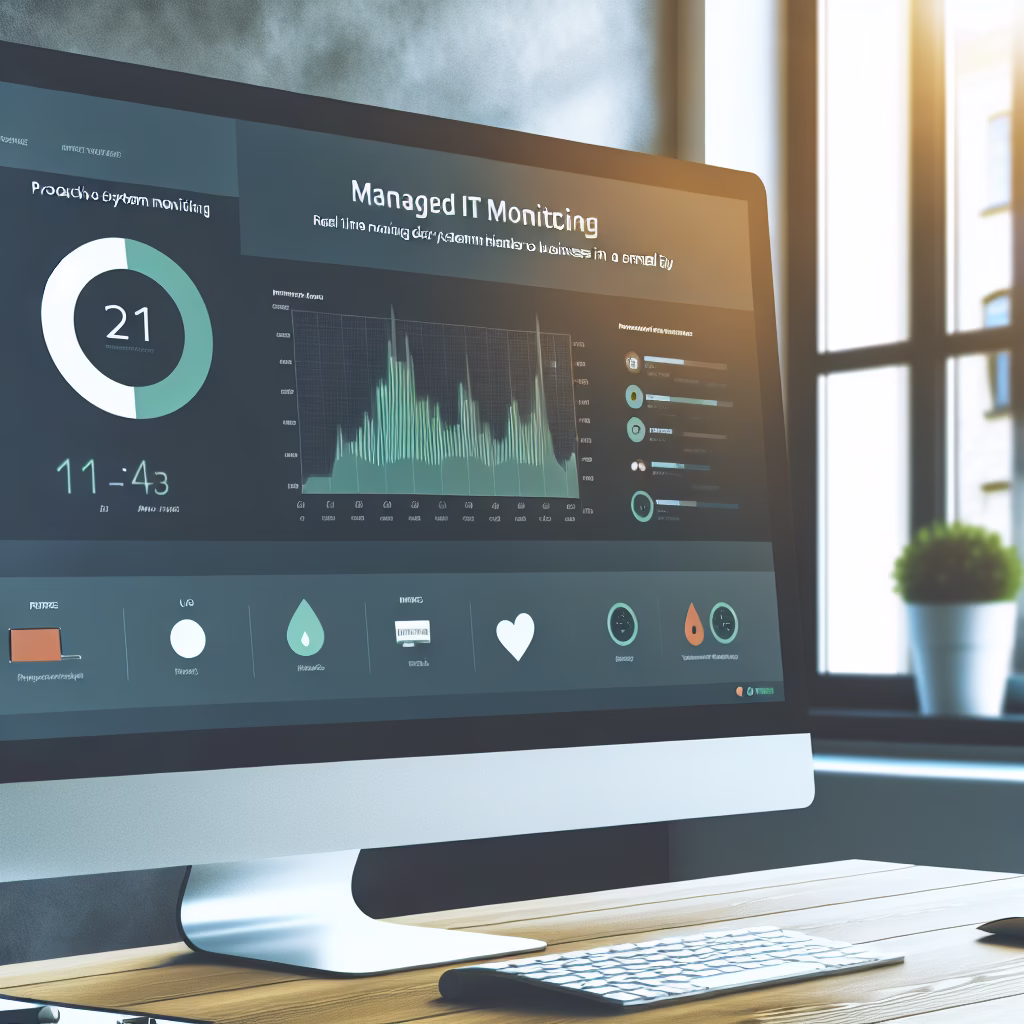 Proactive IT monitoring dashboard showing real-time system health metrics for Brandon businesses