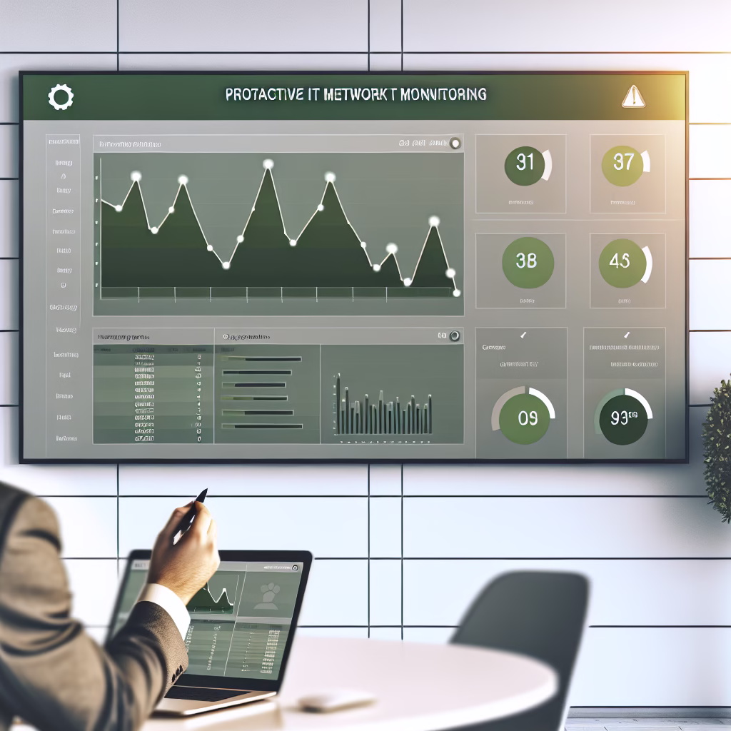 Proactive IT monitoring dashboard showing real-time network health metrics for Riverview businesses